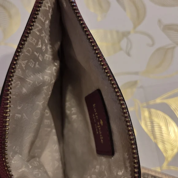 Kate Spade Burgundy Crossgrain Pouch - Picture 7 of 9